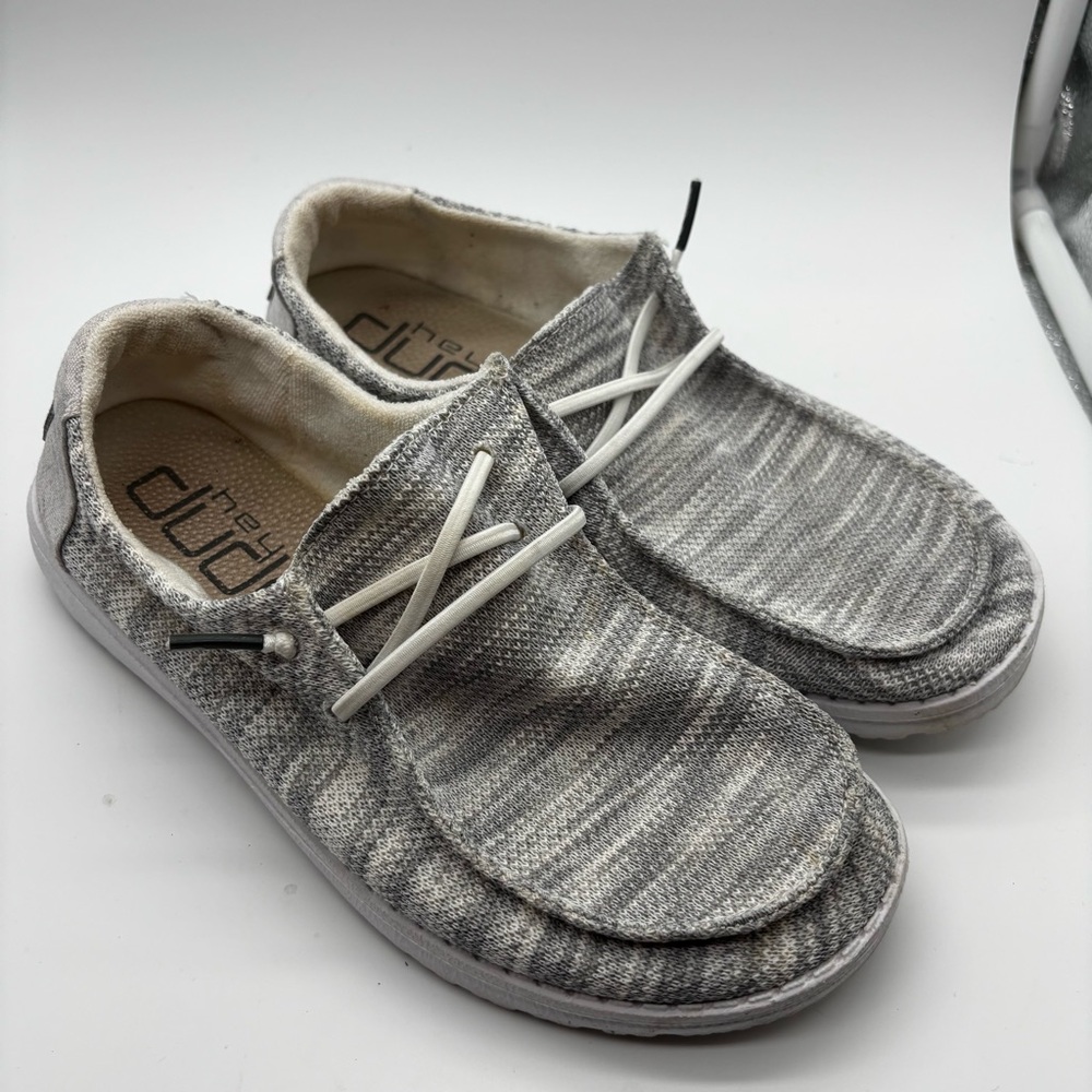 Hey Dude Women's Wendy Sox Glacier Gray Size 7 Slip-On Comfort Sneakers